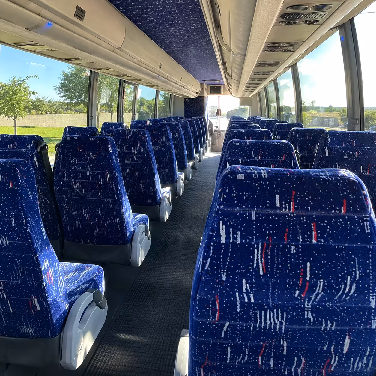 56 passenger charter bus inside