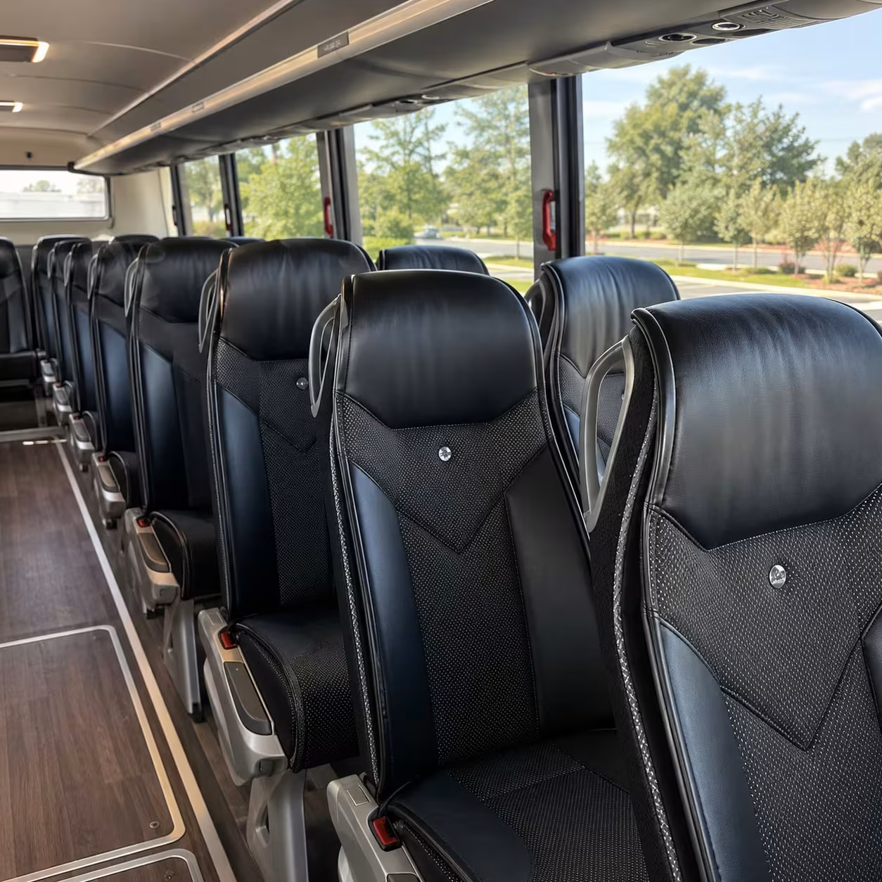 eugene charter bus rental interior