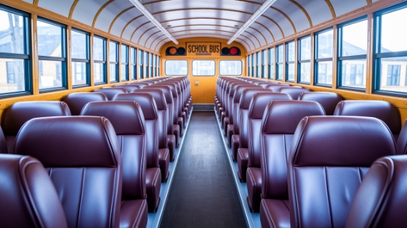 eugene school bus rental interior